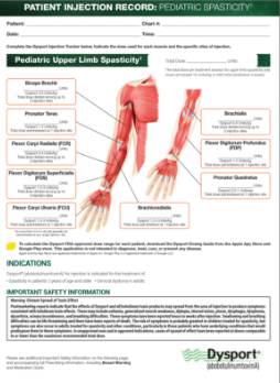 Pediatric Spasticity Injection Tracker